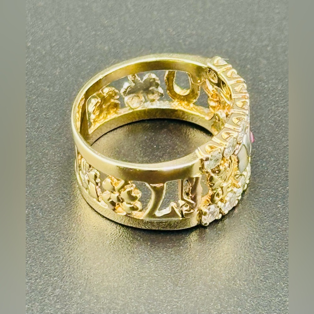 14K Yellow Gold Tri Color Men’s Good Luck/lucky Ring Size 8.5 Weight 5.7 Grams - Picture 13 of 16